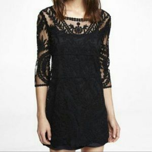 Black lace mini dress from Express
